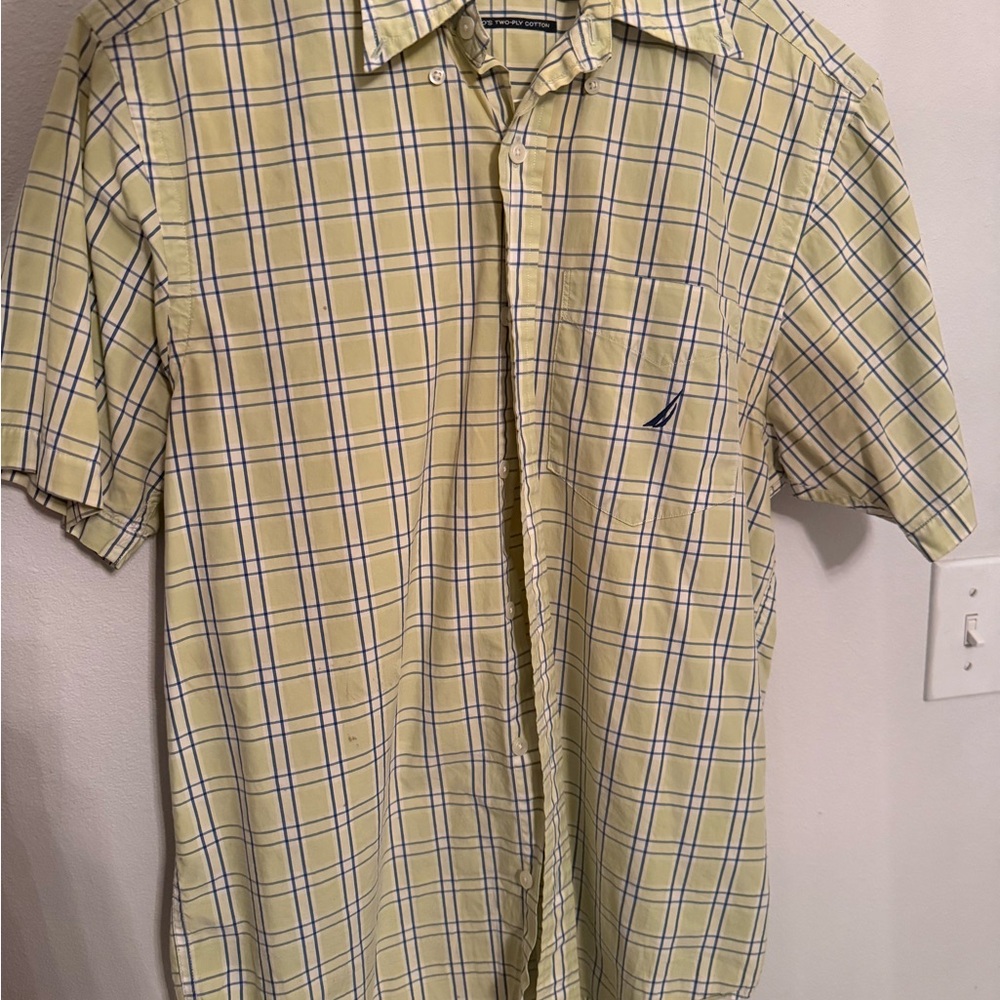 Nautica Yellow Checkered Men's Shirt - Picture 2 of 7